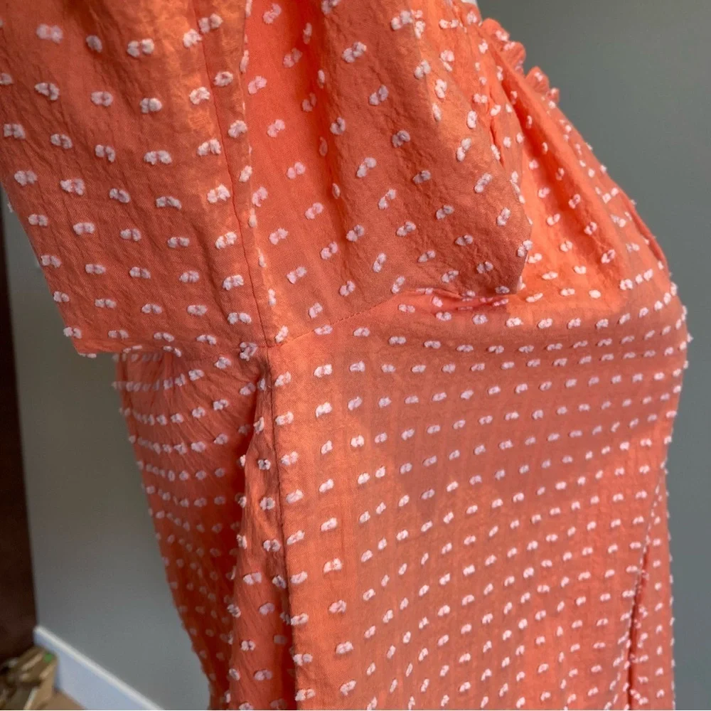 NWT Loft size Small Muted Orange Embroidered Polka Dots - Picture 7 of 12